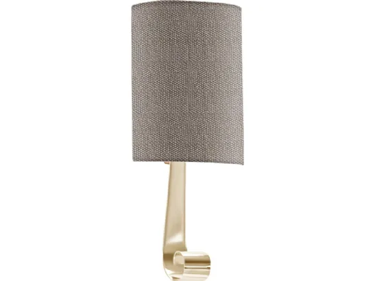 Lampada applique moderna Yole in ferro finitura bronzo e paralume in lino di Cantori