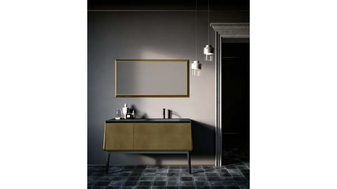 Mobile da bagno di design in laccato metallico Campus 01 di Birex