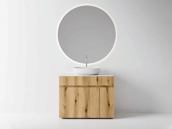 Mobile da Bagno a terra Single in nobilitato effetto legno Coast di Cerasa