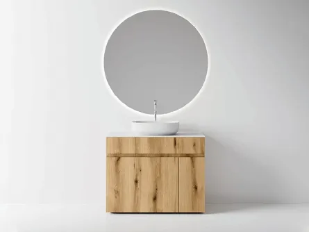 Mobile da Bagno a terra Single in nobilitato effetto legno Coast di Cerasa