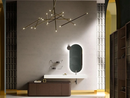 Mobile da Bagno con base in Rovere Termocotto Des Evolution Deep Green 02 di Cerasa
