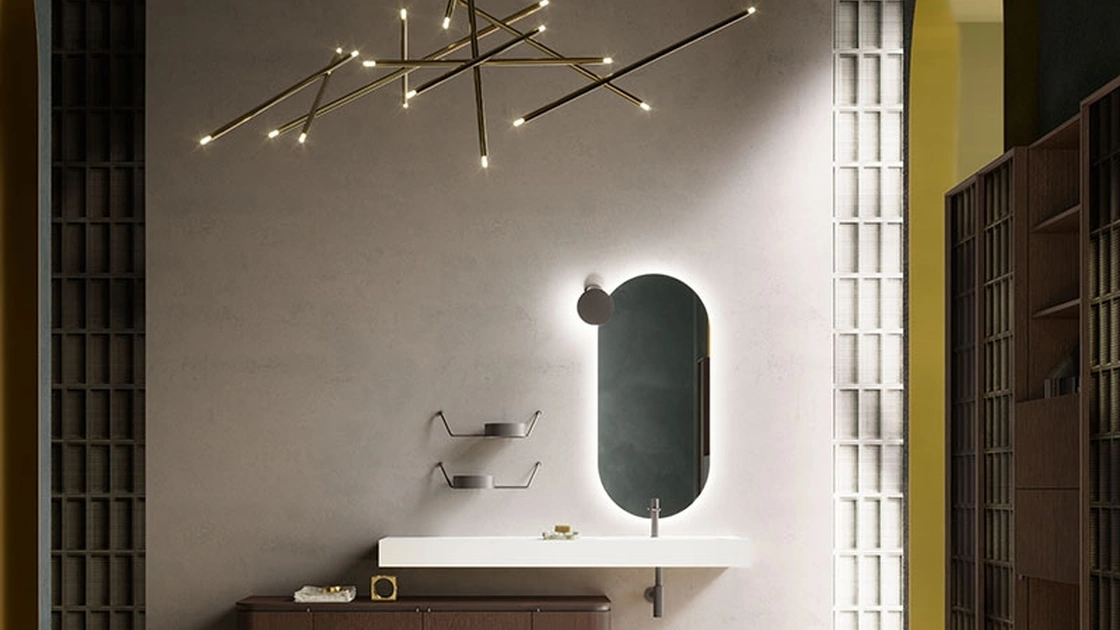 Mobile da Bagno con base in Rovere Termocotto Des Evolution Deep Green 02 di Cerasa