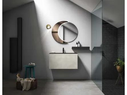 Mobile da bagno sospeso in laccato effetto resina Hosoi 02 di Birex