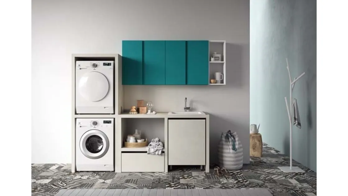 Mobile per lavanderia in laccato opaco e melaminico Idrobox di Birex