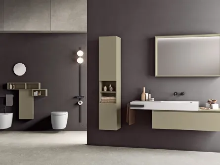 Mobile da Bagno Segno in Grigio Olivastro di Cerasa