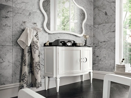 Mobile da Bagno York 04 in laccato Bianco usurato di Cerasa