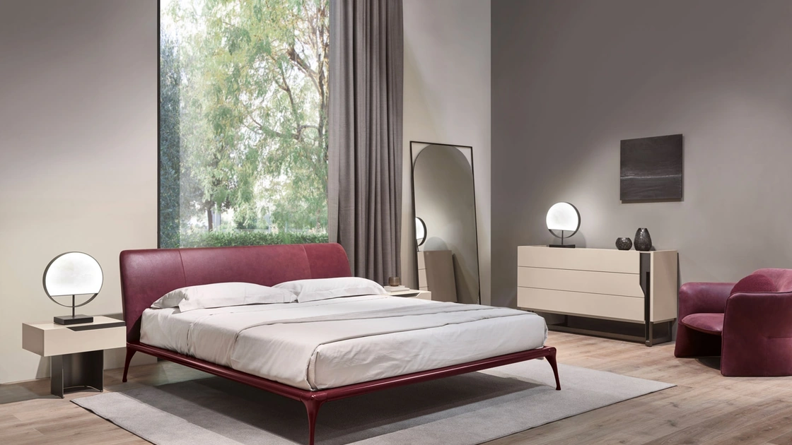 Letto moderno in pelle Iseo 24 di Cantori