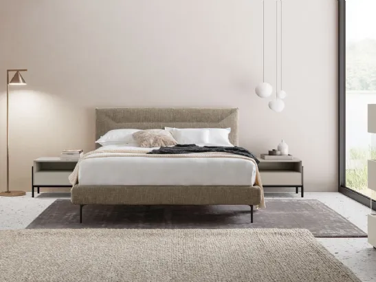 Letto matrimoniale in tessuto con testiera Sentempa di Dall'Agnese