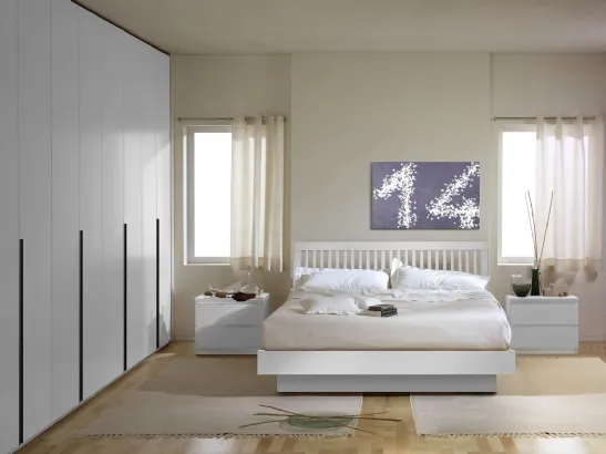 Letto in legno con testiera Stefy di Fratelli Elli