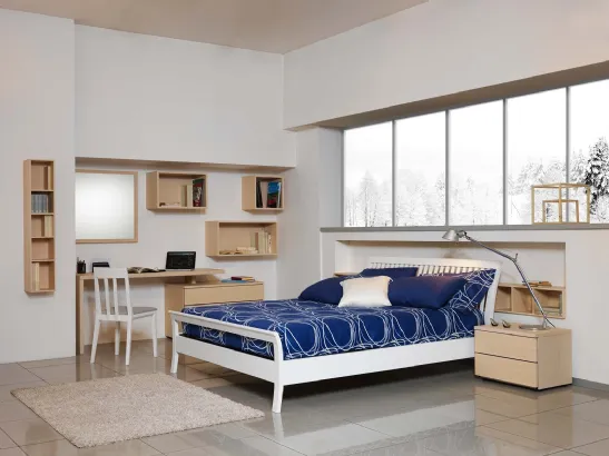 Letto in legno con testiera Sharon di Fratelli Elli
