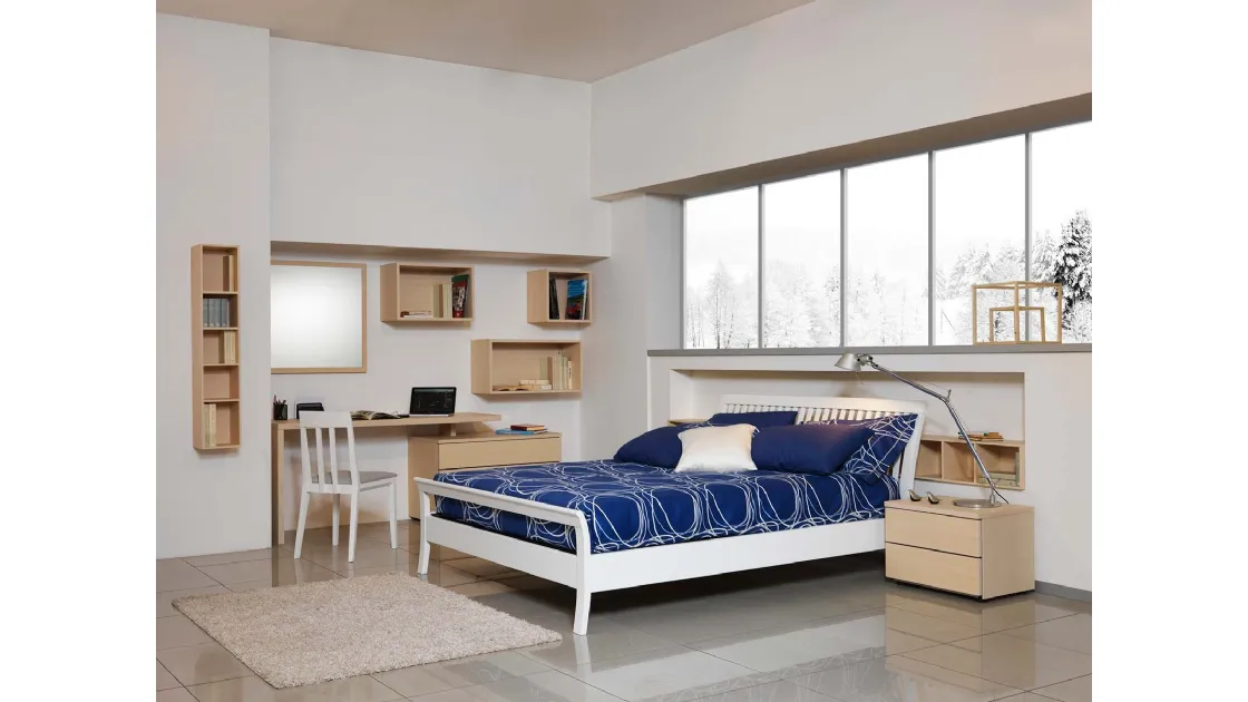 Letto in legno con testiera Sharon di Fratelli Elli