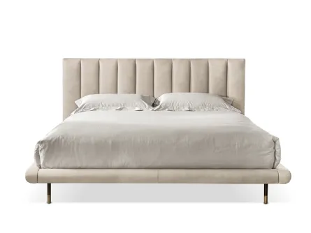 Letto Mirage Easy in pelle con testiera trapuntata di Cantori