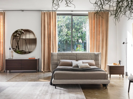Letto Monbed in tessuto imbottito di Calligaris