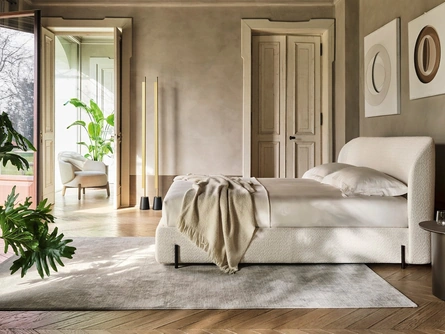 Letto Rendez-Vous in tessuto imbottito di Calligaris