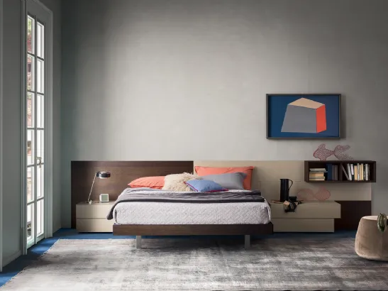 Letto con boiserie Suite System di Alf DaFrè