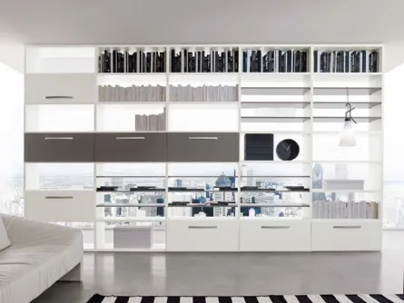 Libreria bifacciale Start in laccato di Clever