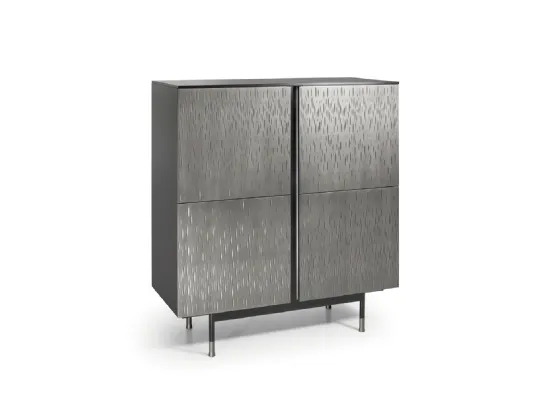 Madia Melody Rain Cabinet in legno rivestita in metallo di Cantori