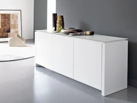 Madia in laccato opaco con piano in vetro serigrafato Mag 01 di Calligaris