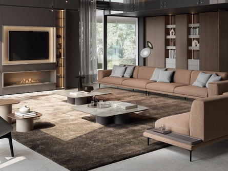 Parete Attrezzata Slim con Camino di Dall'Agnese