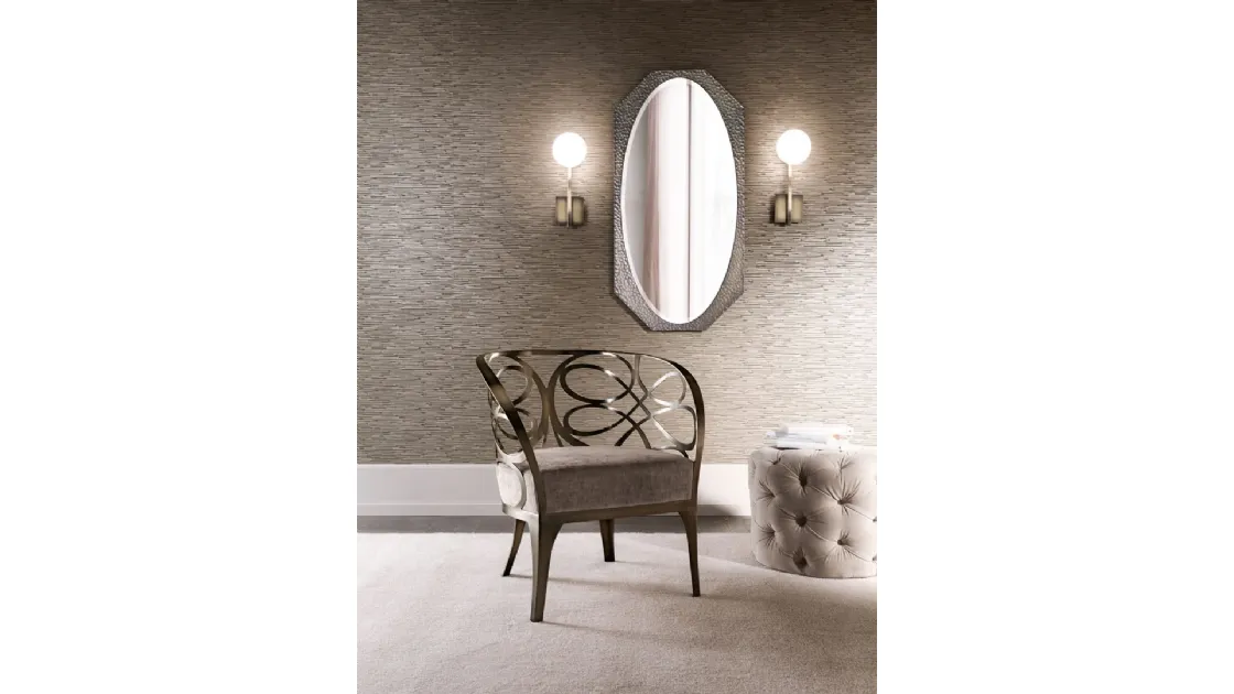 Poltroncina di design Noè con base e schienale in ferro di Cantori