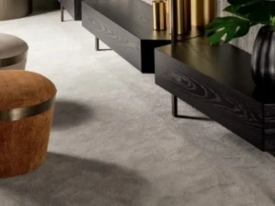 Pouf con anello in metallo Portofino di Cantori
