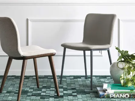 Sedia imbottita in tessuto o pelle Annie di Calligaris