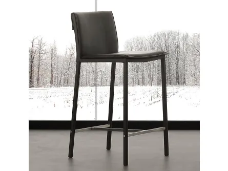 Sgabello Vogue Stool rivestito in ecopelle di La Seggiola