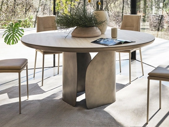 Tavolo rotondo in ceramica Twins di Calligaris