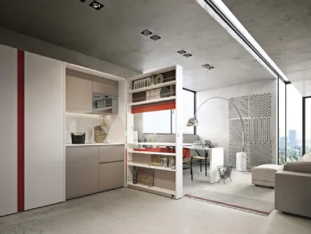 Cucina Moderna Kitchen Box Ambiente 10 minicucina trasformabile e integrabile nei programmi Living & Young System di Clei