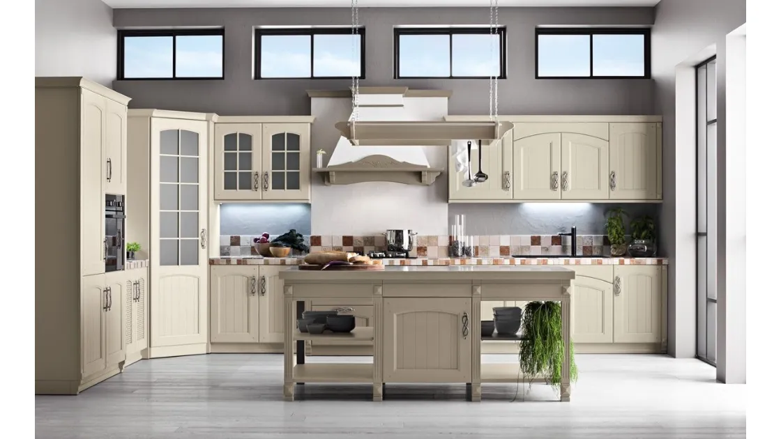 Cucina Shabby Chic angolare Morgana Decapé Ecru di Arrex