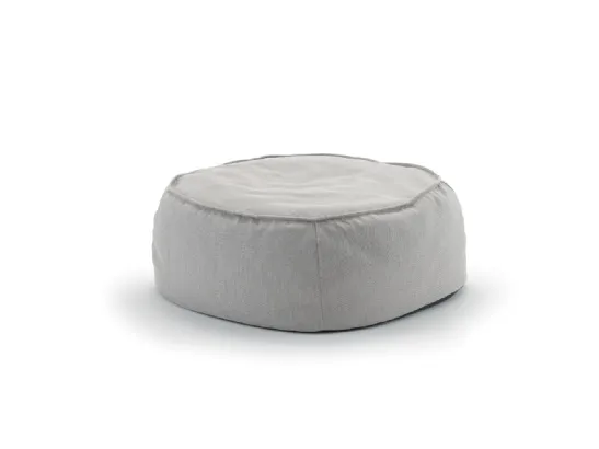 Pouf tavolino Bill in tessuto grigio di La Seggiola