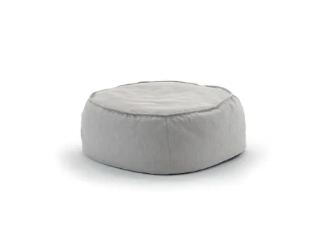 Pouf tavolino Bill in tessuto grigio di La Seggiola