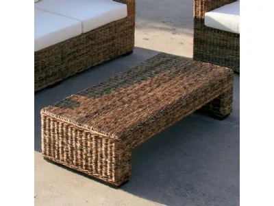 Tavolino Croco Sofà finitura intreccio di Banano naturale di La Seggiola