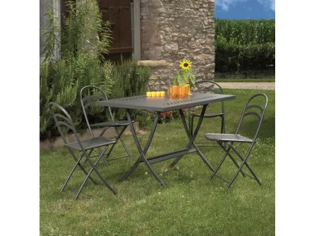 Tavolo da giardino Folding Table in acciaio zincato di La Seggiola