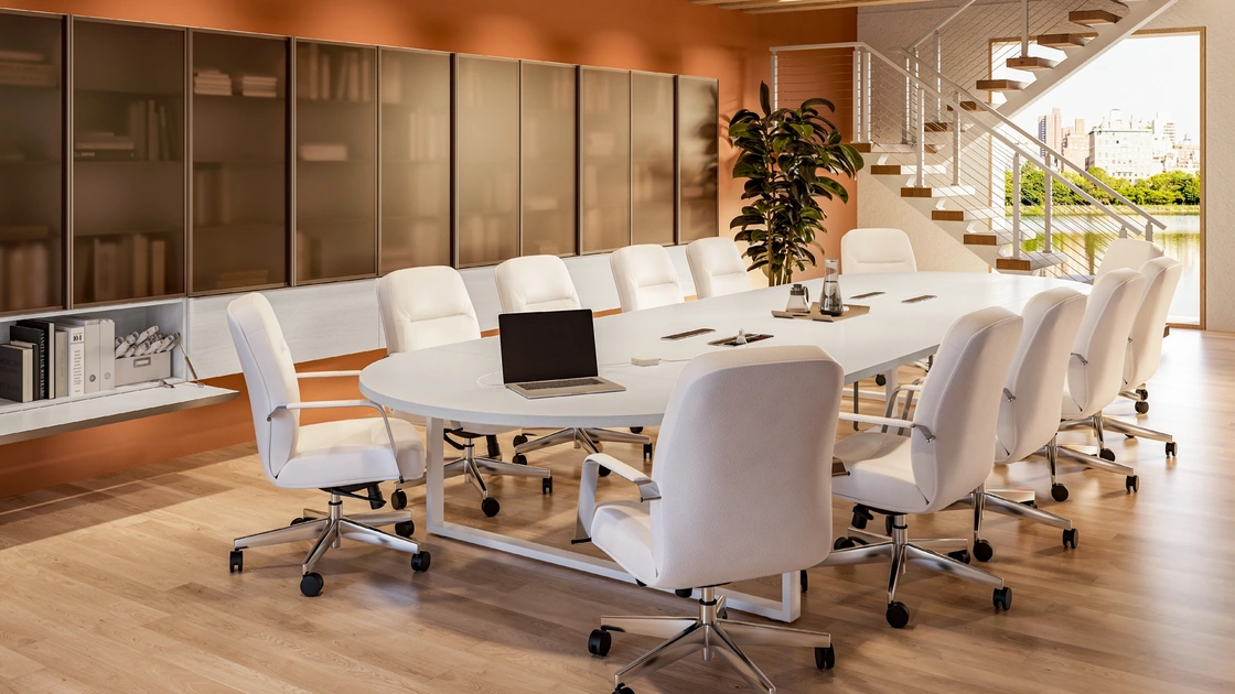 Libreria per Ufficio OF106 con ante battenti in vetro di Giessegi